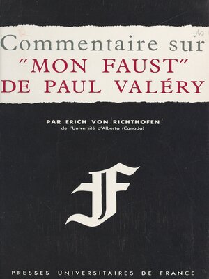 cover image of Commentaire sur Mon Faust, de Paul Valéry
